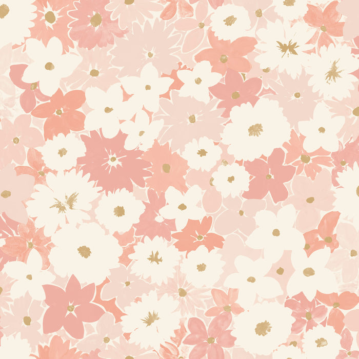 Flora Power Wallpaper - Rose Layette