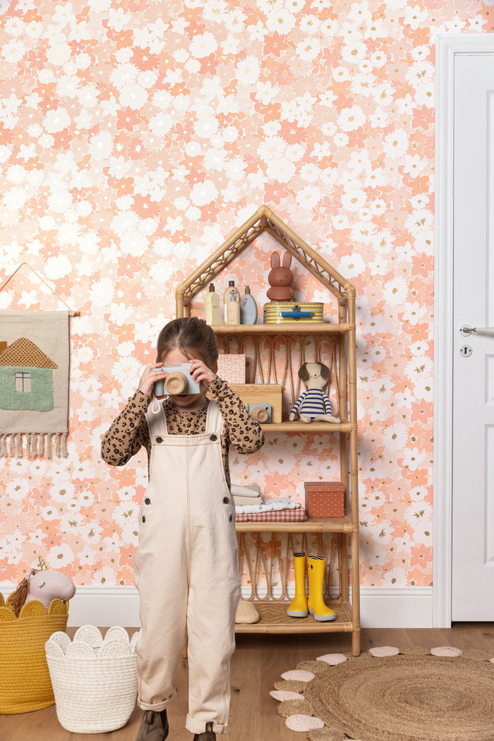 Flora Power Wallpaper - Rose Layette