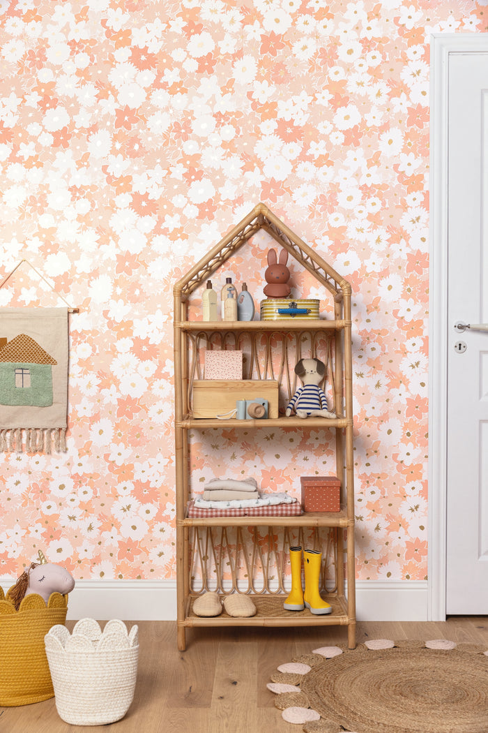 Flora Power Wallpaper - Rose Layette