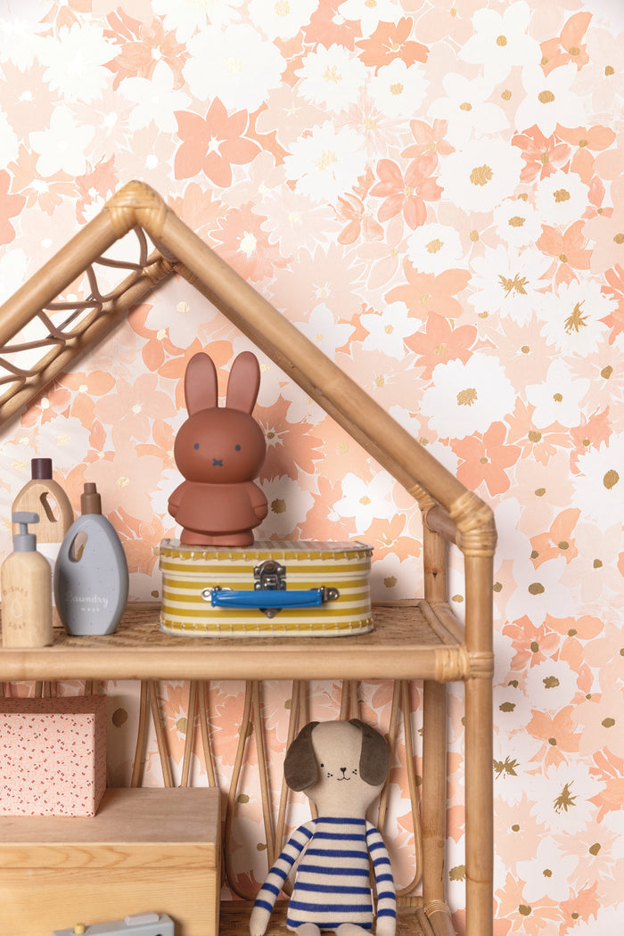 Flora Power Wallpaper - Rose Layette