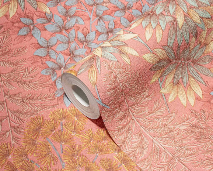 Floral Bliss Wallpaper (Metropolitan Stories 3 Collection) - Pink/Pink