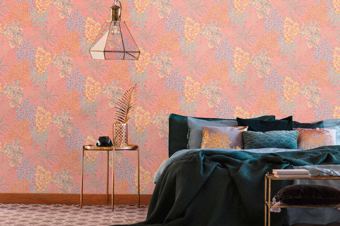 Floral Bliss Wallpaper (Metropolitan Stories 3 Collection) - Pink/Pink