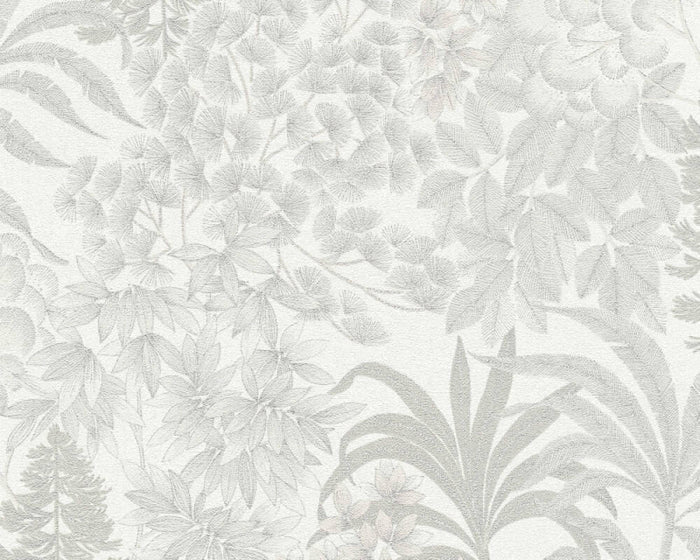 Floral Bliss Wallpaper (Metropolitan Stories 3 Collection) - White/Grey