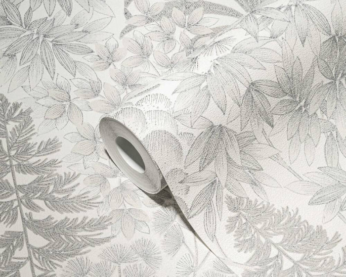 Floral Bliss Wallpaper (Metropolitan Stories 3 Collection) - White/Grey