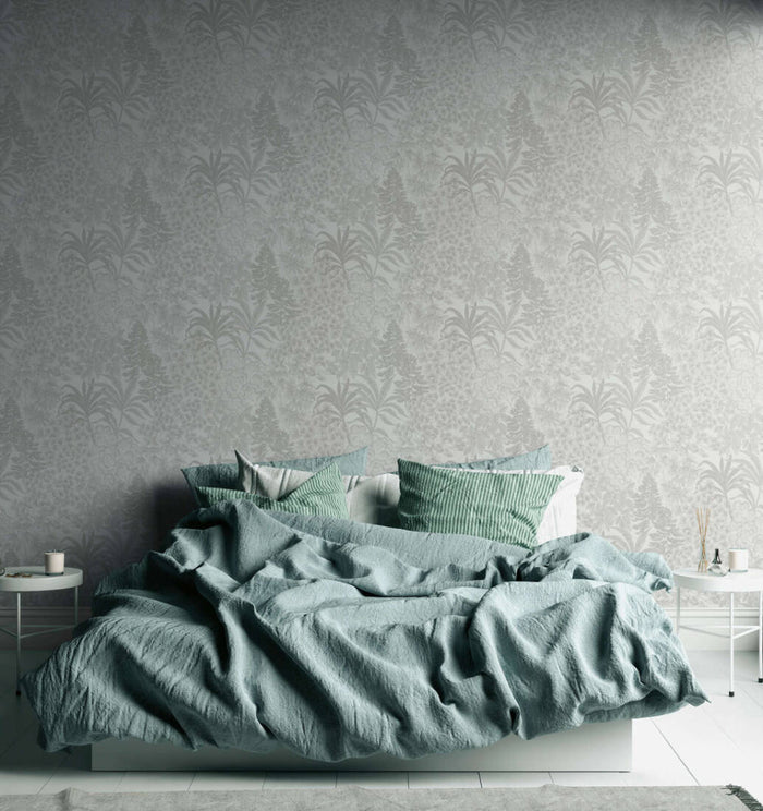 Floral Bliss Wallpaper (Metropolitan Stories 3 Collection) - White/Grey