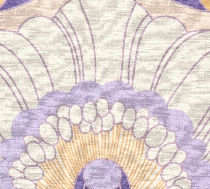 Floral Fantasy Wallpaper - Beige/Purple