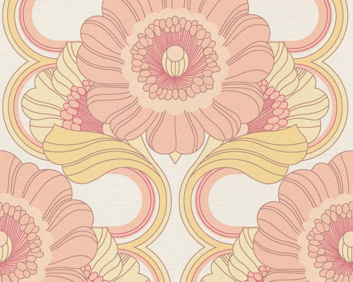 Floral Fantasy Wallpaper - Blush/Yellow