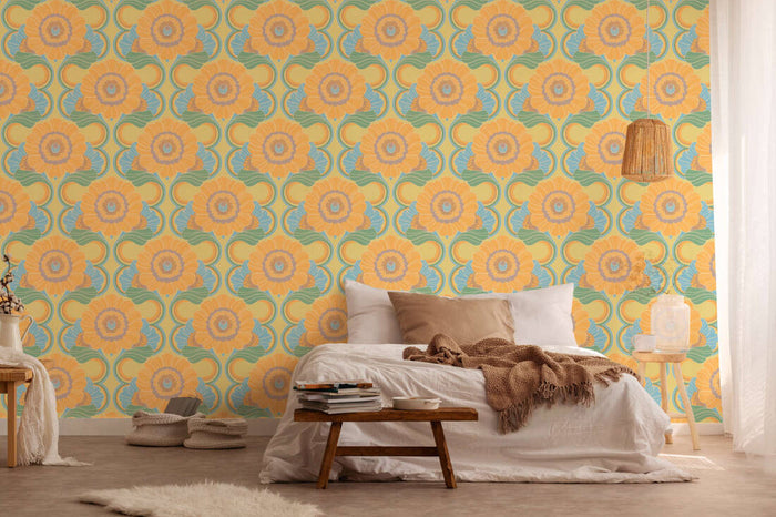 Floral Fantasy Wallpaper - Yellow/Green