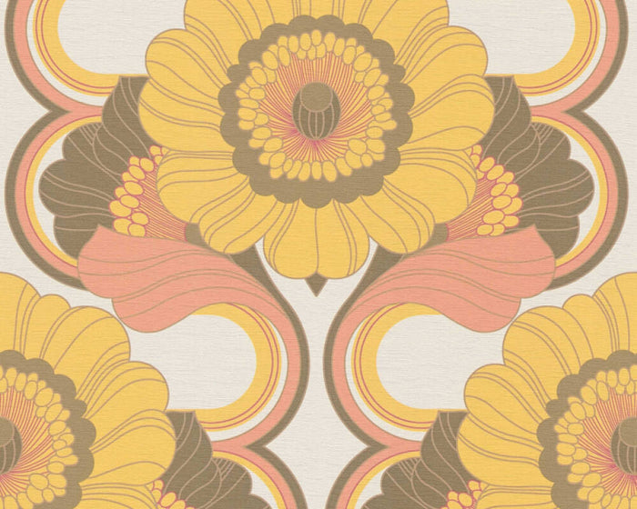 Floral Fantasy Wallpaper - Yellow/Orange