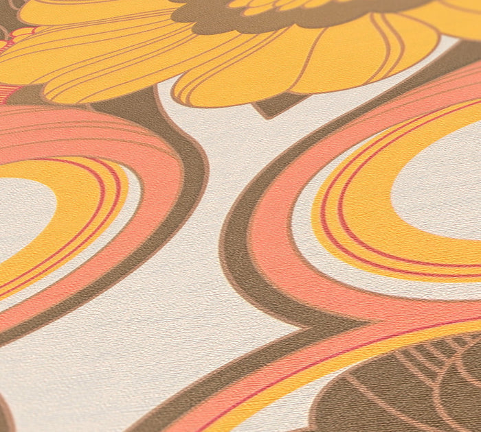 Floral Fantasy Wallpaper - Yellow/Orange