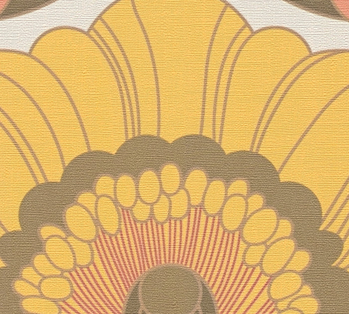 Floral Fantasy Wallpaper - Yellow/Orange