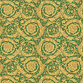 Versace Floral Garland Wallpaper - Green/Gold
