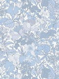Floral Impression Wallpaper - Blue & White