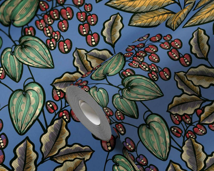 Floral Vine Wallpaper - Turquoise