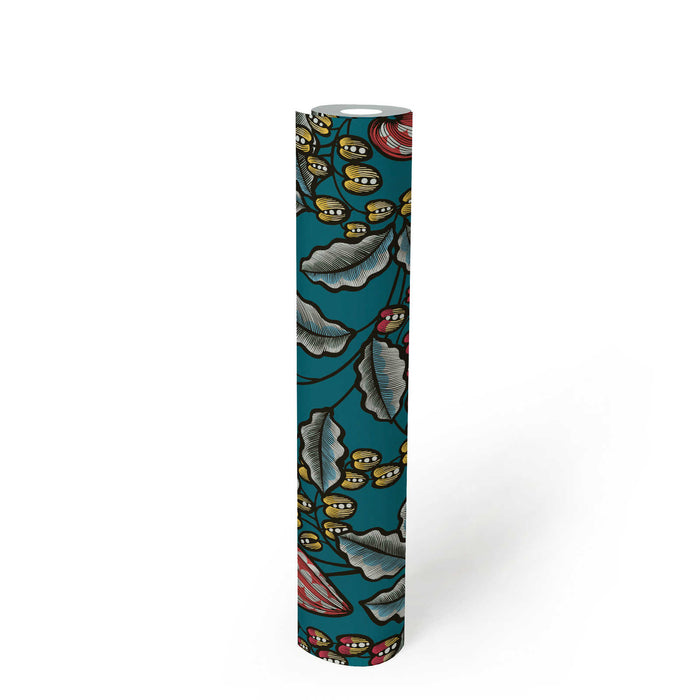 Floral Vine Wallpaper - Turquoise
