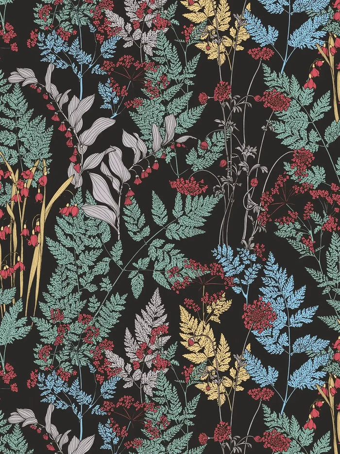 Floral Wallpaper - Black