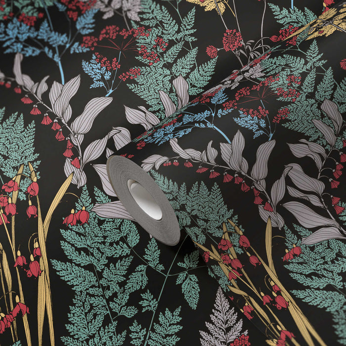 Floral Wallpaper - Black