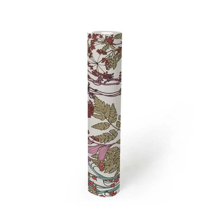 Floral Wallpaper - Cream/Green