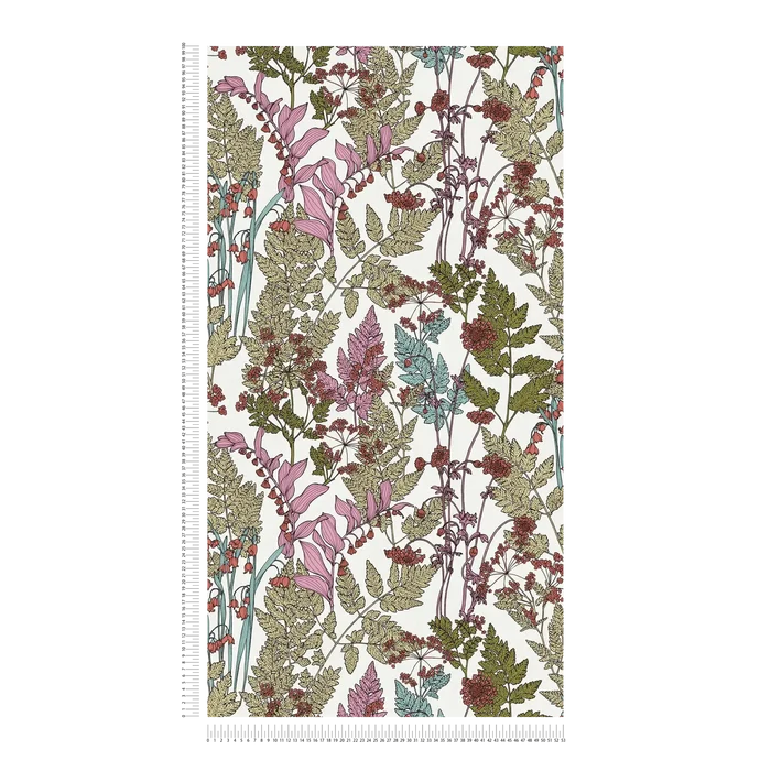 Floral Wallpaper - Cream/Green
