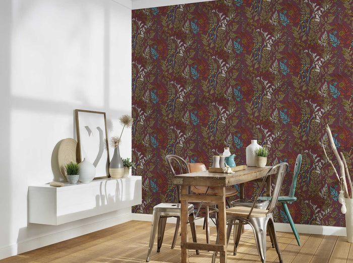 Floral Wallpaper - Red