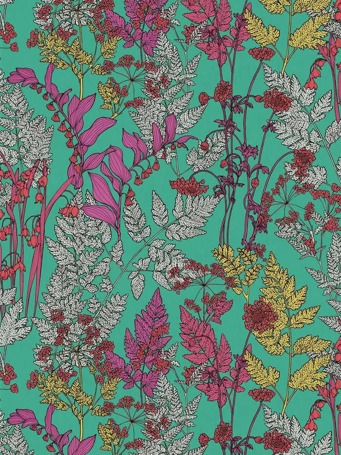 Floral Wallpaper - Teal