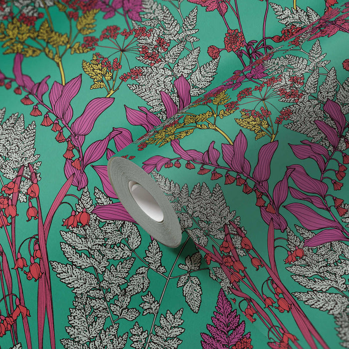 Floral Wallpaper - Teal