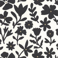 Floralie Wallpaper - Blanc noir