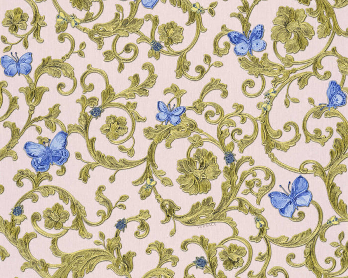 Versace Florals Wallpaper - Blue/Green - Discontinuing