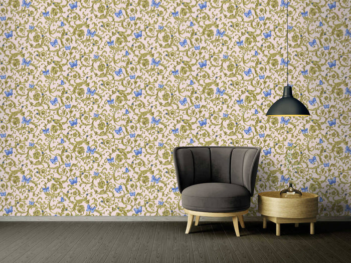 Versace Florals Wallpaper - Blue/Green - Discontinuing