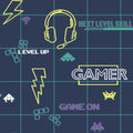 Gamer Wallpaper - Navy/Neon Yellow - LAST 4 ROLLS