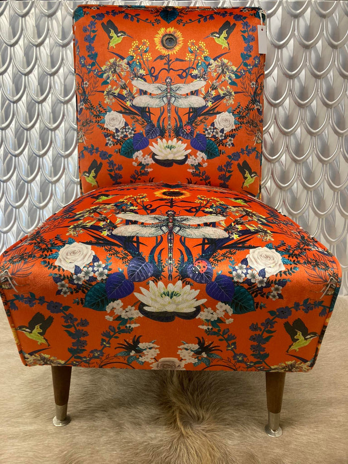 Orange Velvet Dragon Fly Fabric - The Inside Shot