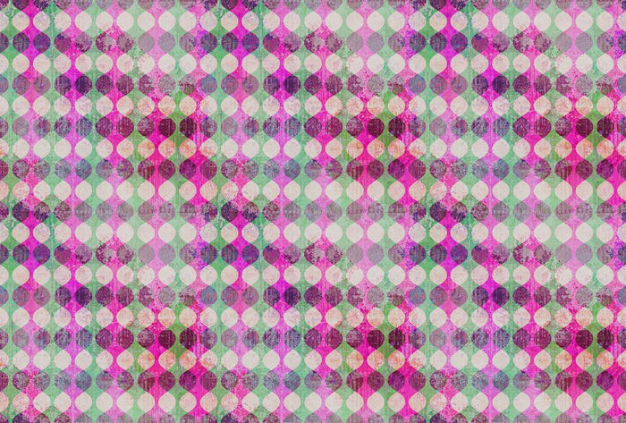 Garland - Custom Sized Wallpaper Mural (per m2) - Pink/Green