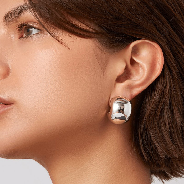 Gemma Hoops Earrings- Silver