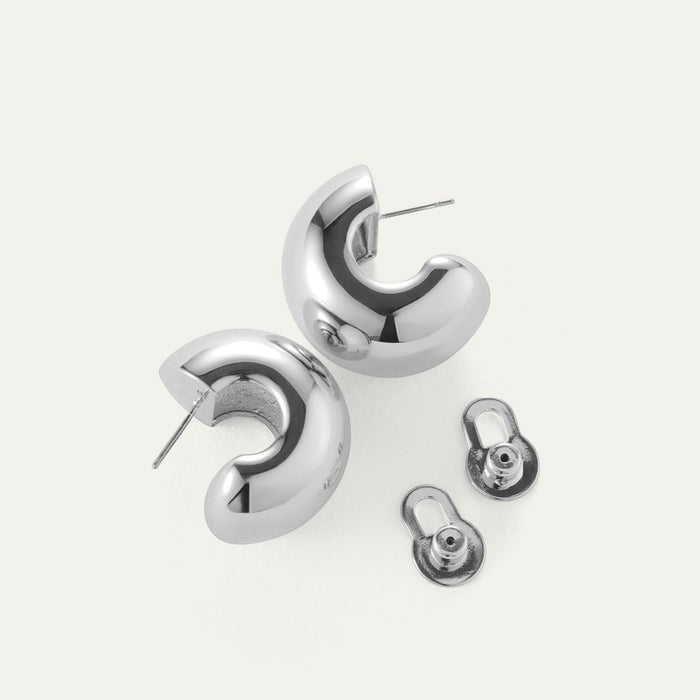 Gemma Hoops Earrings- Silver