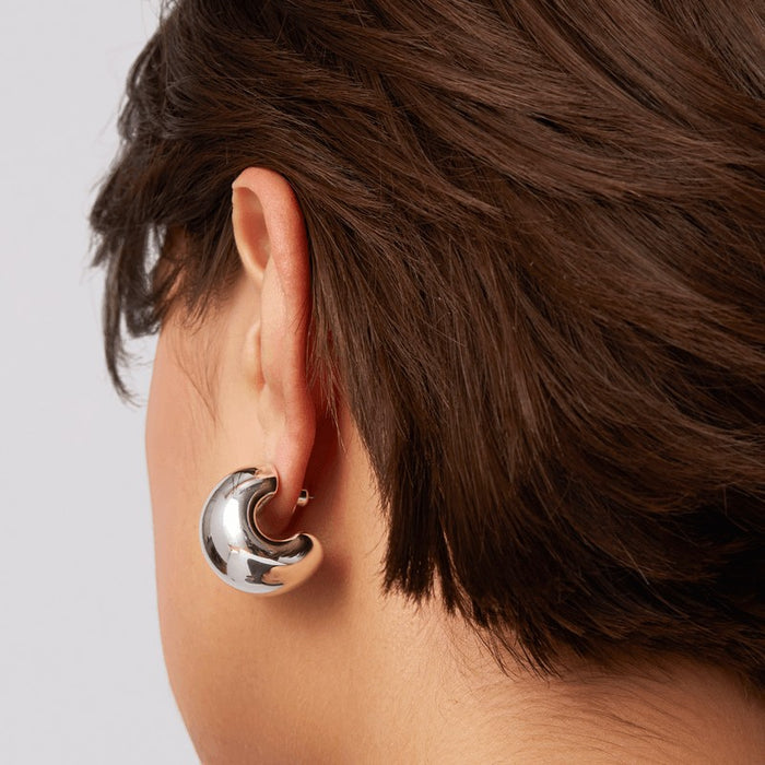 Gemma Hoops Earrings- Silver