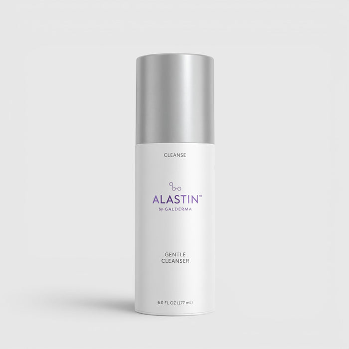 Shop Rescue Spa Alastin Gentle Cleanser foaming gel face wash in a 177ml white bottle with a silver cap.