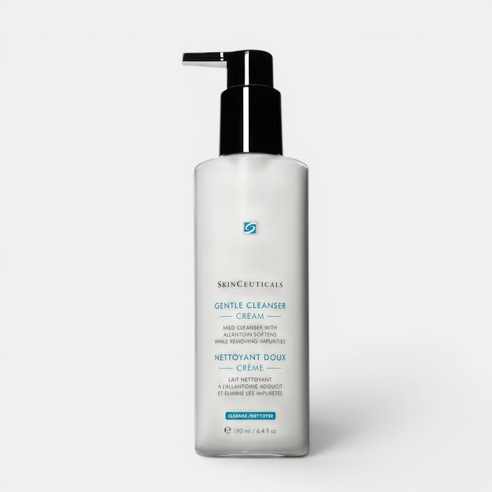 Shop Rescue Spa SkinCeuticals Gentle Cleanser in a white 190ml pump bottle for sensitive and dry skin.