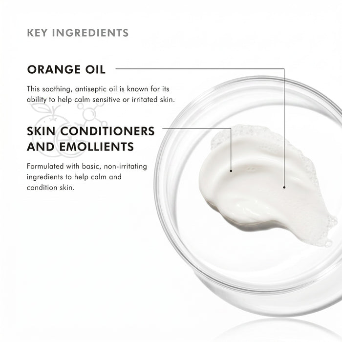 Shop Rescue Spa Gentle Cleanser creamy white texture with orange oil and skin conditioners for sensitive skin