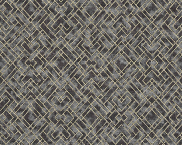 Geo Parquet Wallpaper (Metropolitan Stories 3 Collection) - Black