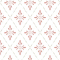 Geo Star Floral Wallpaper - Red