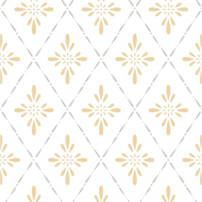 Geo Star Floral Wallpaper - Yellow