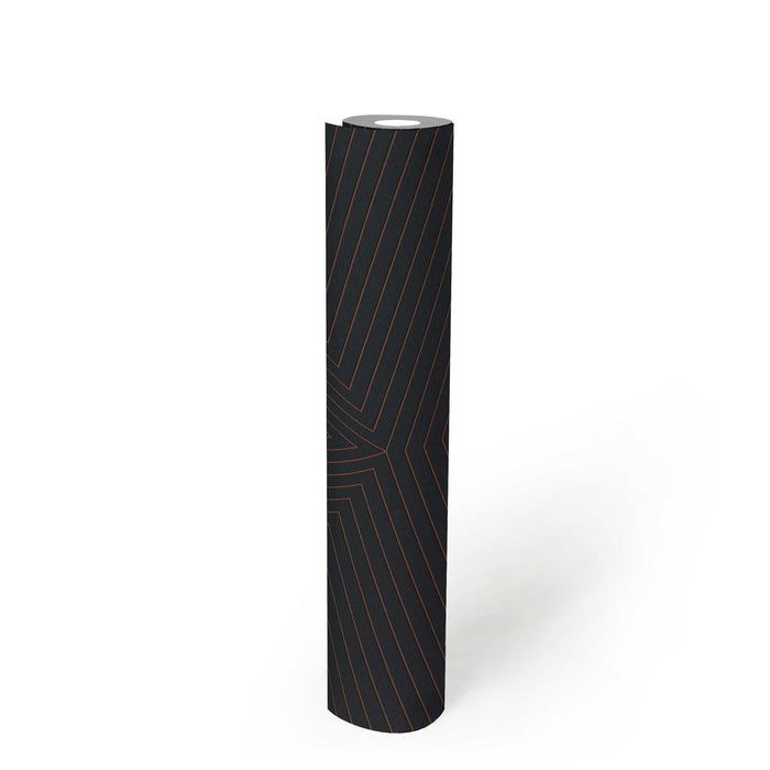 Geometric Paris Wallpaper - Black/Gold - Discontinuing