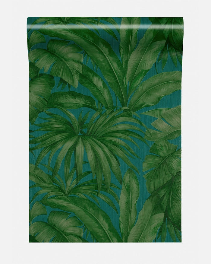 Versace Giungla Palm Leaves Wallpaper - Green/Teal