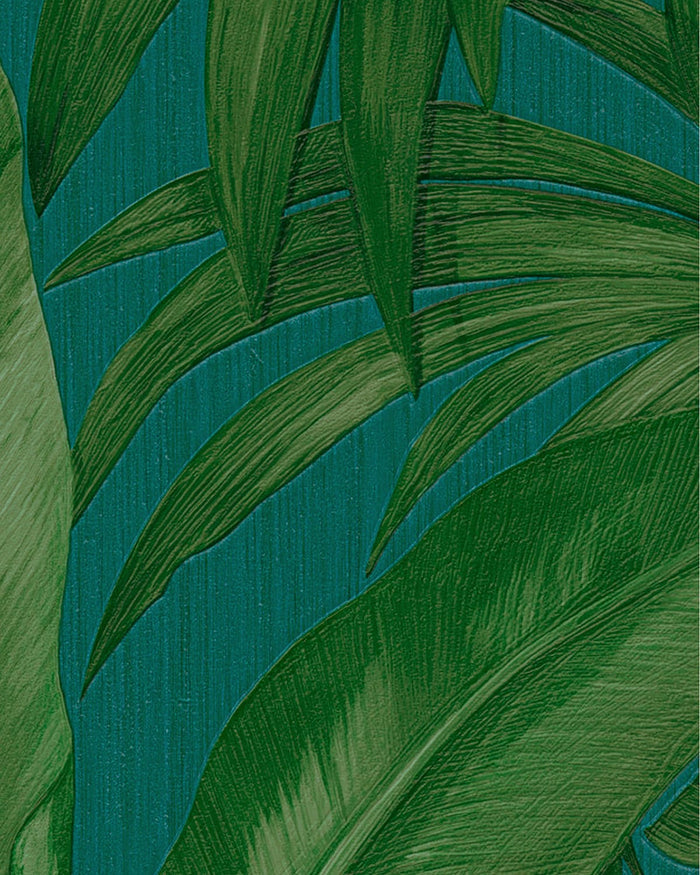 Versace Giungla Palm Leaves Wallpaper - Green/Teal