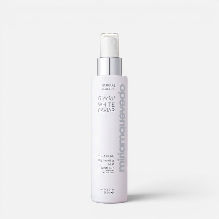 Shop Rescue Spa miriam quevedo Glacial White Caviar Hydra-Pure Rejuvenating Mist in a 150ml white spray bottle.