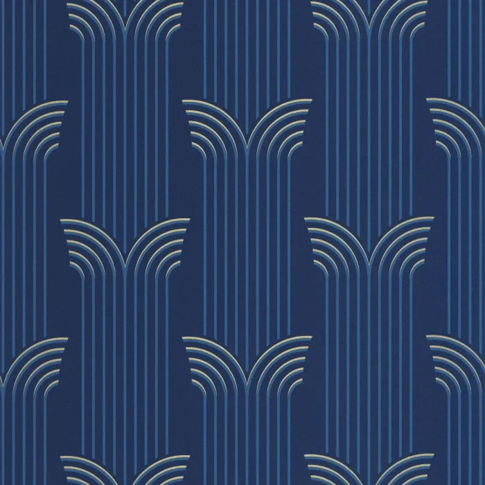Glamour Wallpaper - Bleu d outre mer dore