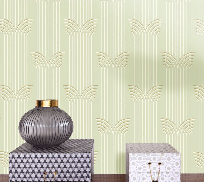 Glamour Wallpaper - Vert Amande Dore
