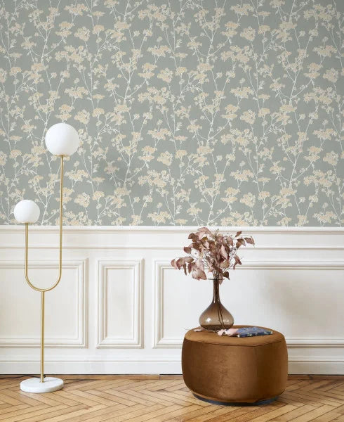 Graminees Wallpaper - Grey/Blue