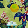 Grapefruit Mural - Green/Yellow - Custom Sized Wallpaper Mural (per m2)