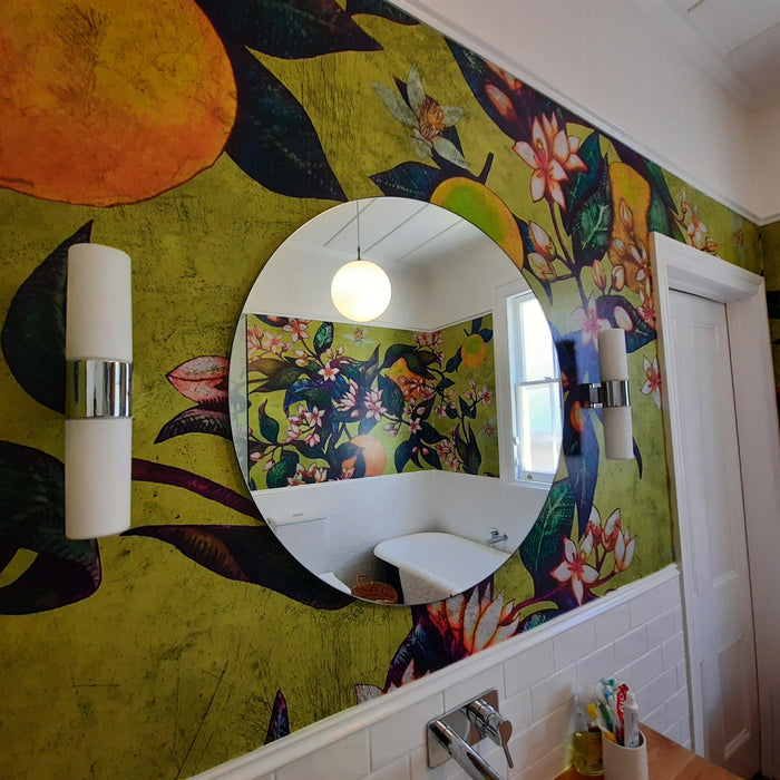 Grapefruit Mural - Green/Yellow - Custom Sized Wallpaper Mural (per m2)
